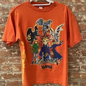 Vintage 1996’s Yu-Gi-Oh T-Shirt Tee Orange Tie Dye Lets Dual TSG Youth XL